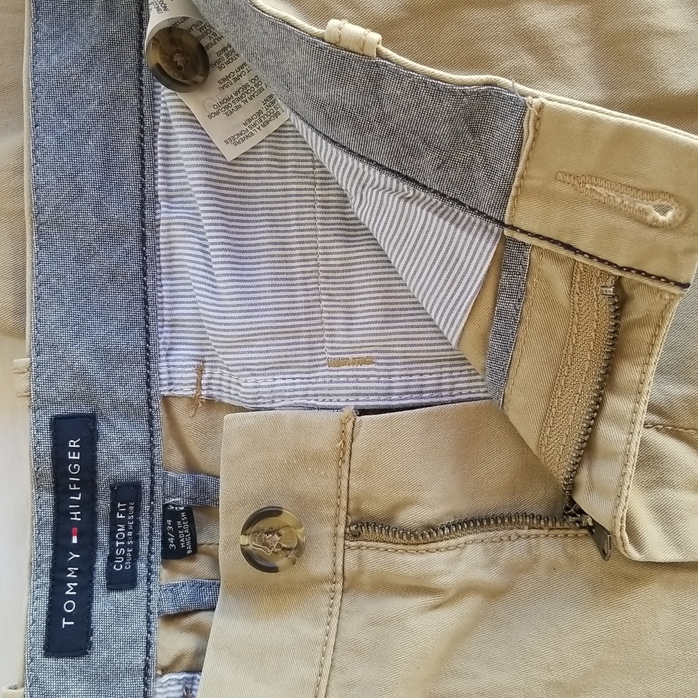 Men's Tommy Hilfiger Khaki Dress Casual Pants 34x34 - Picture 5 of 7